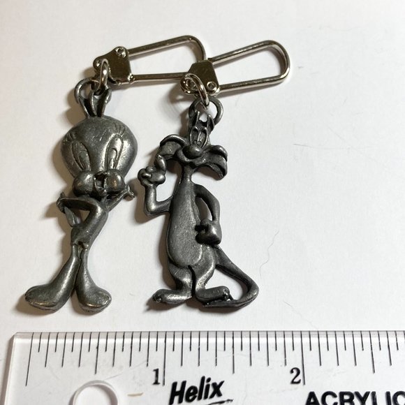 Vintage Sylvester Tweety Bird Zipper Pull Purse Charm Looney Tunes Warner Bros. - Picture 8 of 9